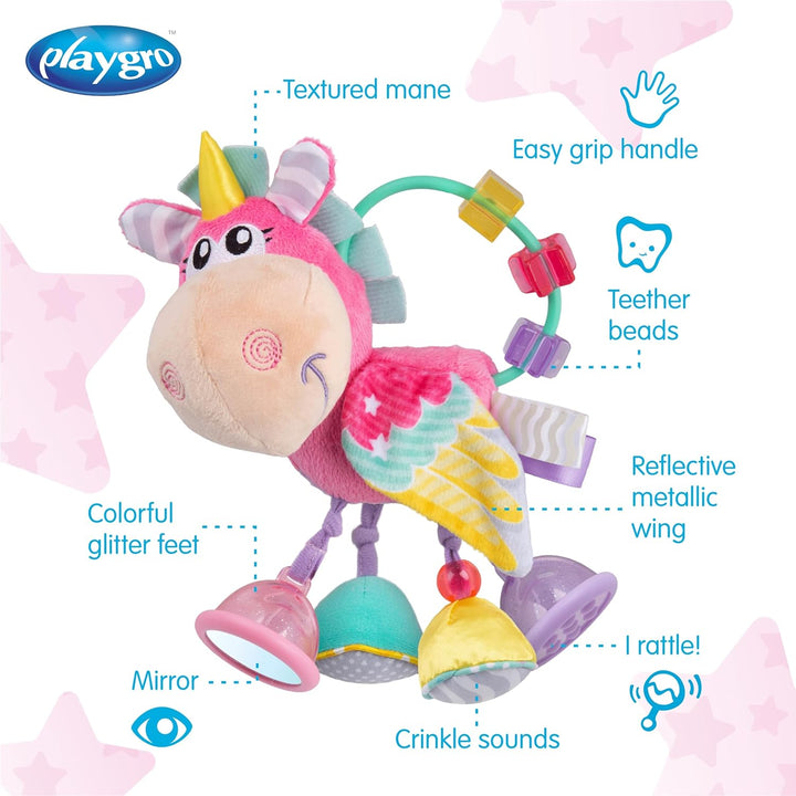 Playgro - Unicorn Activity Rattle - Pink - (10188463)