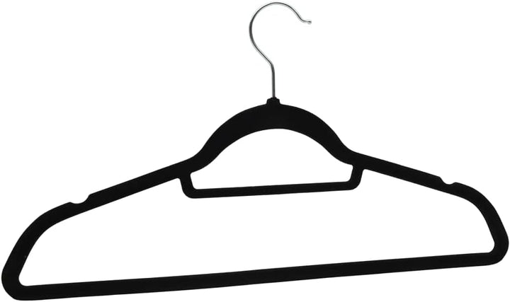 INLIFE 50 STK. Kleiderbügel-Set Anti-Rutsch Schwarz Samt,4.38kg,289921 Schwarz 50 STK., Schwarz 50 S