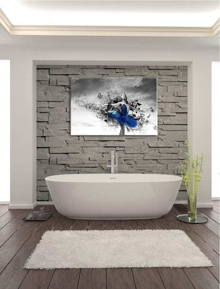 schöne Ballerina schwarz/weiss Format: 100x70 auf Leinwand, XXL riesige Bilder fertig gerahmt mit Ke