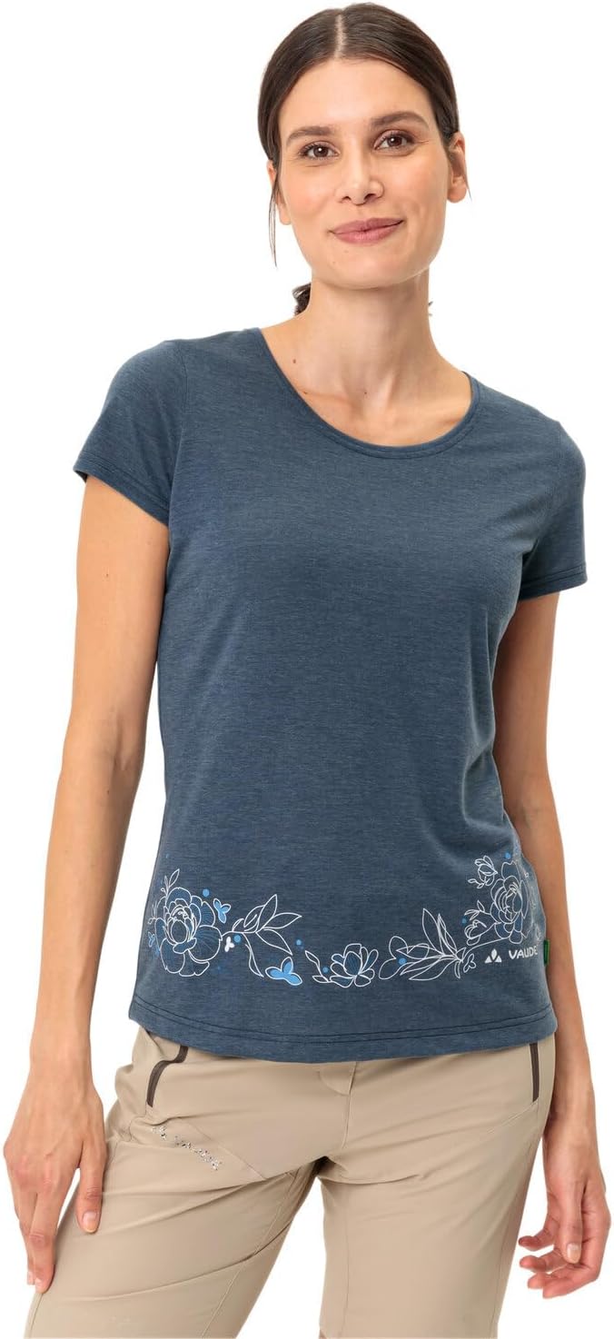 VAUDE Damen Women's Skomer Print T-Shirt Ii T-Shirt (1er Pack), Dark Sea Uni