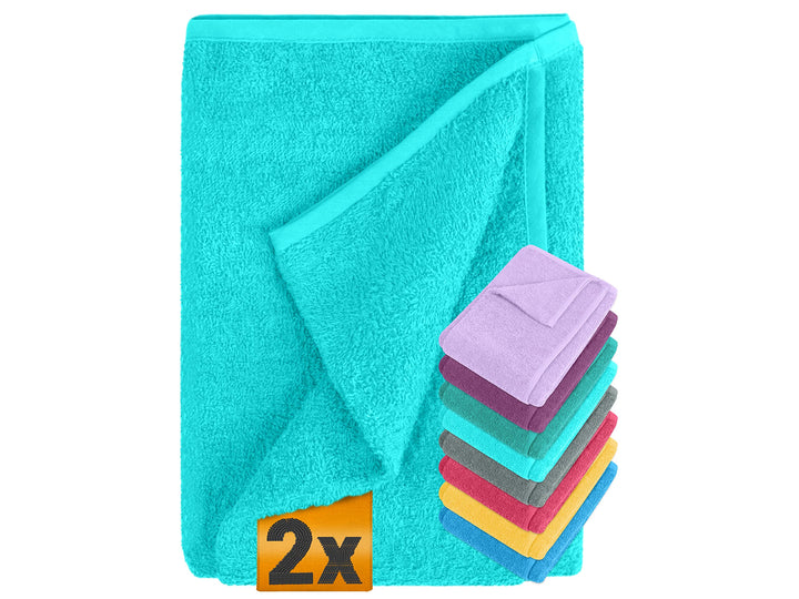npluseins 2er Pack Auflagen für Sonnenliege und Gartenliege 1594.2319, Stuhl 60 x 130 cm, türkis Stu