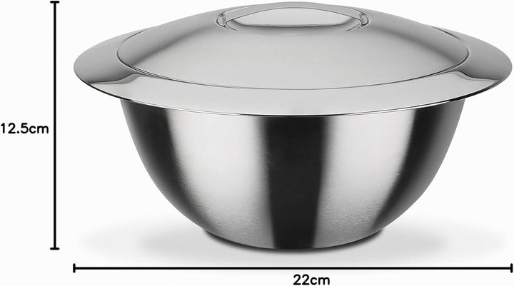 GSW Stahlwaren GmbH mit Deckel 22cm, Silber, 22cm