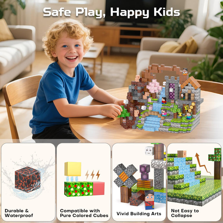 Magnetische Bausteine 100 PCS, Magnetbausteine für 3+ Jahre, Magnet Spielzeug Sets für Kinder Jungen