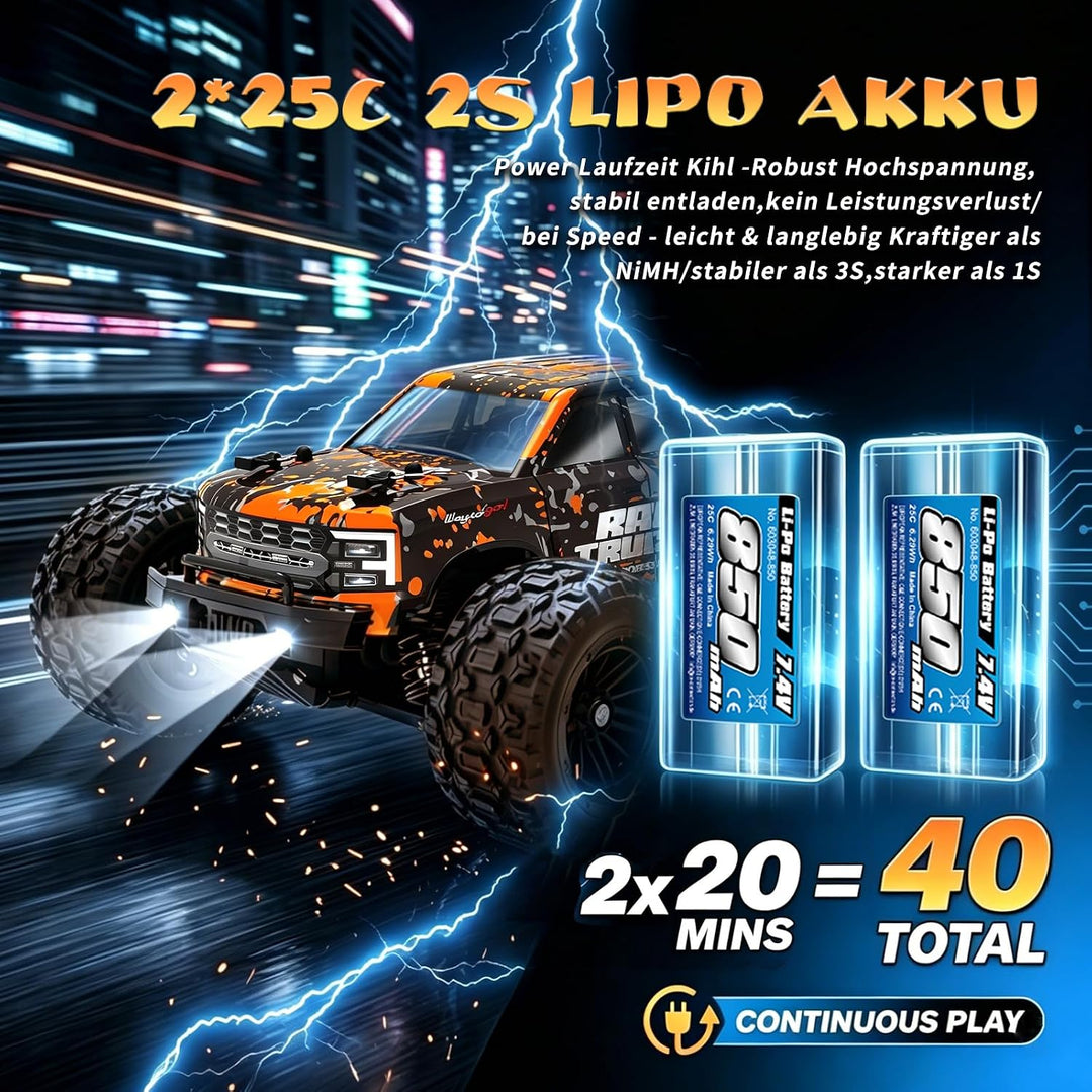 HAIBOXING Ferngesteuertes Auto 4WD RC Auto 36 km/h Hochgeschwindigkeits 1/18 Monstertruck 2.4GHz All