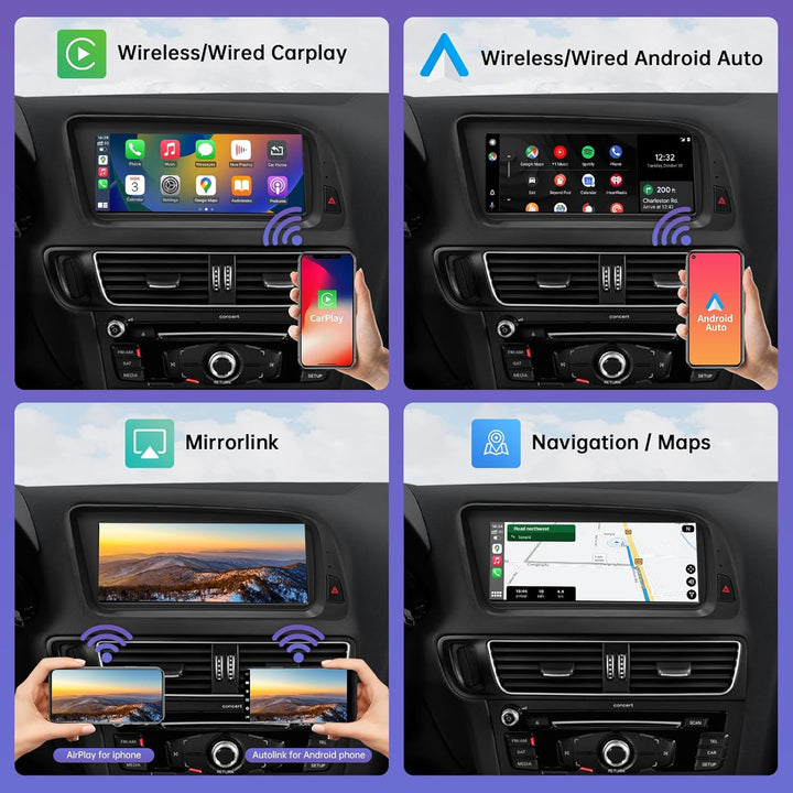 Road Top 8,9 Zoll Autoradio Drahtlos CarPlay Touchscreen für Audi Q5 2009-2017 Jahr mit 2GMMI, Autor