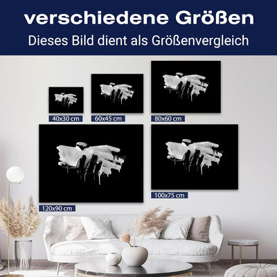 wandmotiv24 Leinwand-Bild Hände Schwarz Weiss, Grösse 100x75cm, Querformat, Wand-Bilder, Dekoration