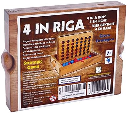 Logica Spiele Art. Vier Gewinnt L - Spiele aus Edlem Holz - Strategiespiel für 2 Spieler - Faltschac