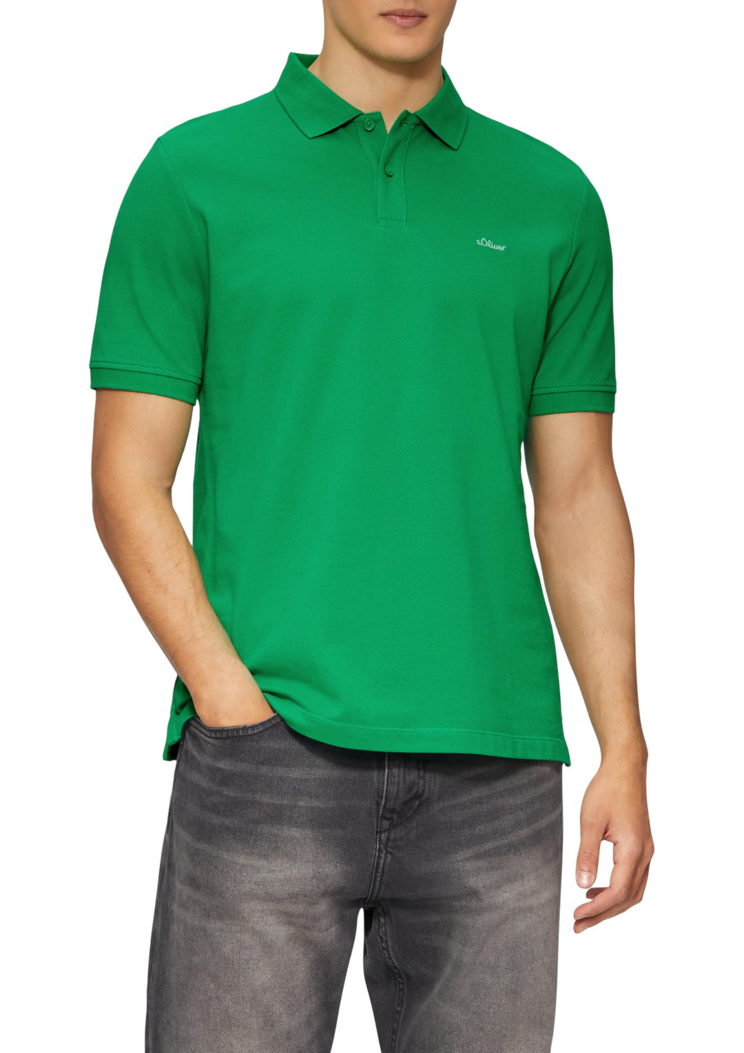 s.Oliver Poloshirt aus Baumwollpiqué Poloshirt aus Baumwollpiqué S Grün, Poloshirt aus Baumwollpiqu&amp;