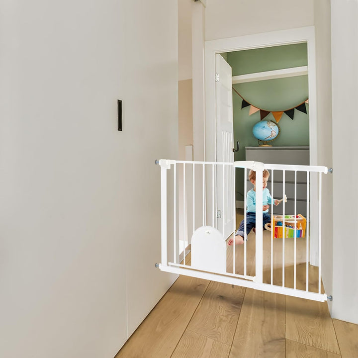 Froadp Türschutzgitter Baby Treppengitter 105-115cm Kindergitter ohne Bohren Türgitter mit Tür für H