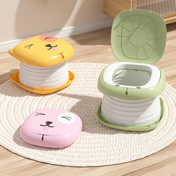 Klapptoilette für Kinder,Kindertoilette Tragbar,Kinder Reise Töpfchen,Töpfchen Faltbar,Tragbare Baby
