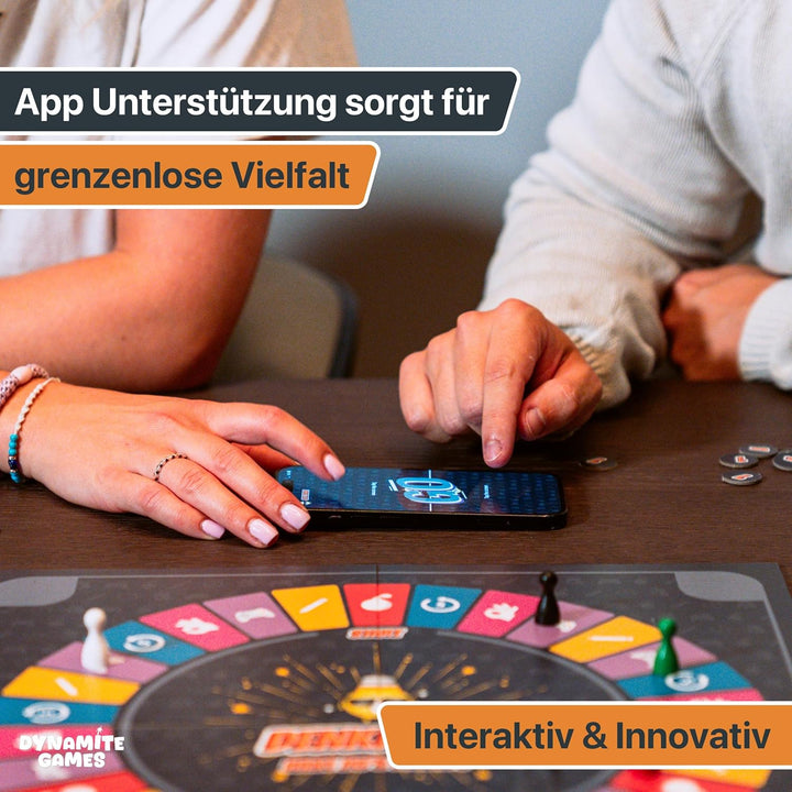 Das Brettspiel mit App, interaktives Quiz-, Wissens- und Familienspiel, Gesellschaftsspiel für 3-6 P
