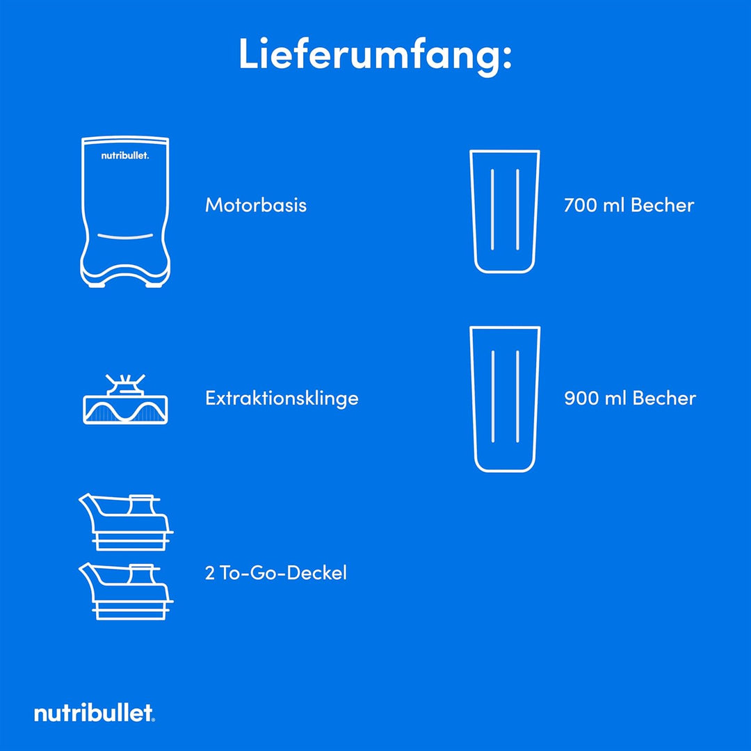 nutribullet Ultra NB1206MB, Mixer mit Tritanbehälter, Edelstahl-Mahlklingen, Elektrischer Smoothie-M
