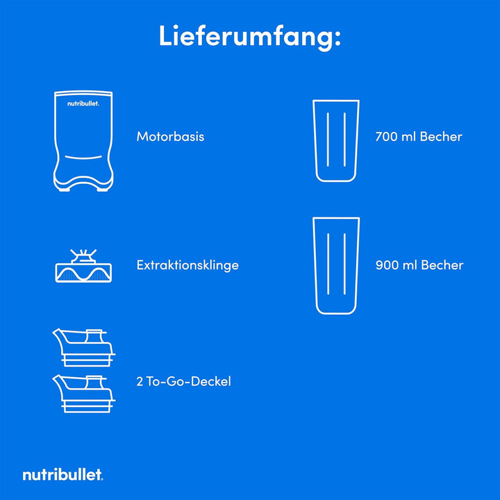 nutribullet Ultra NB1206MB, Mixer mit Tritanbehälter, Edelstahl-Mahlklingen, Elektrischer Smoothie-M