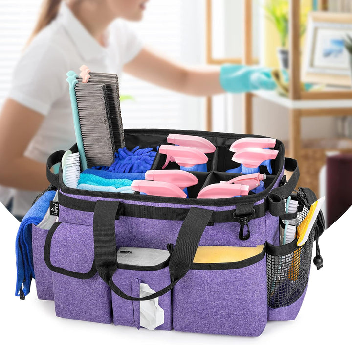 LoDrid Grosse Reinigungs-Caddy-Tasche mit Abnehmbarer Trennwand, tragbarer Reinigungs-Caddy-Organize