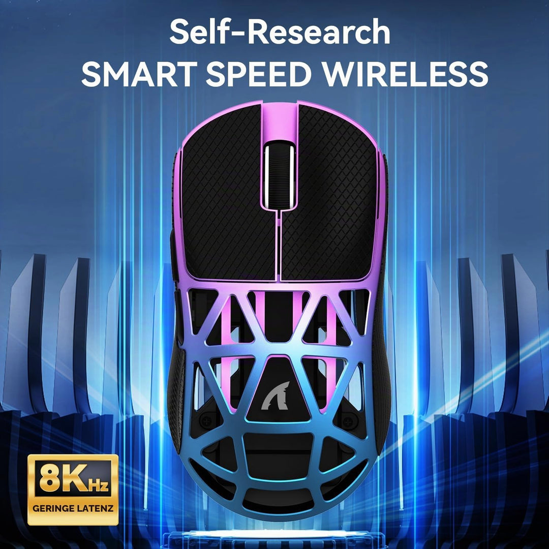 ATTACK SHARK R2 Gaming-Maus aus Magnesium, PixArt PAW3950 Sensor, kabellos, 8K, 48g, superleicht, BT
