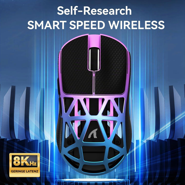 ATTACK SHARK R2 Gaming-Maus aus Magnesium, PixArt PAW3950 Sensor, kabellos, 8K, 48g, superleicht, BT