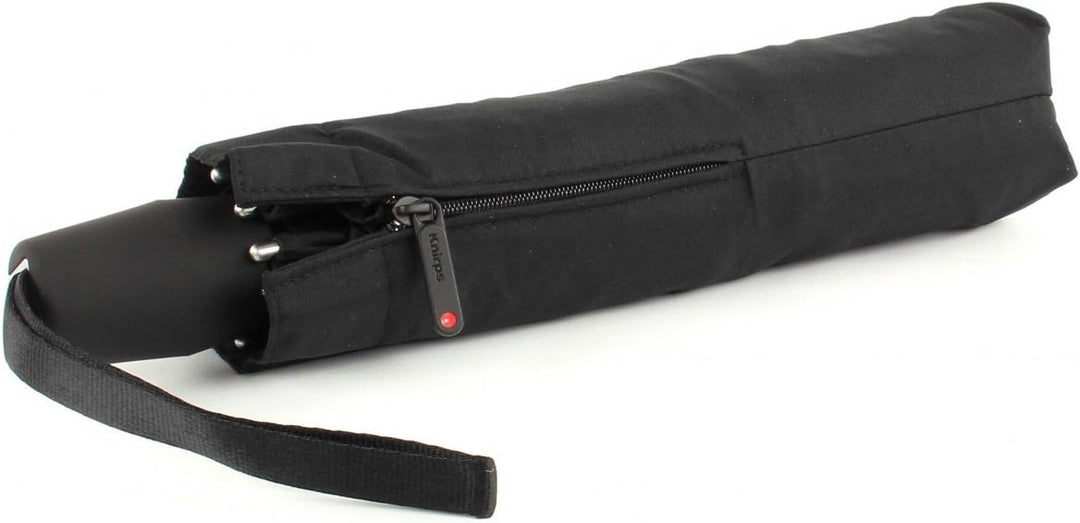 Knirps Regenschirm Fiber T2 Duomatic Taschenschirm - Stripe Art Solid Black, Solid Black