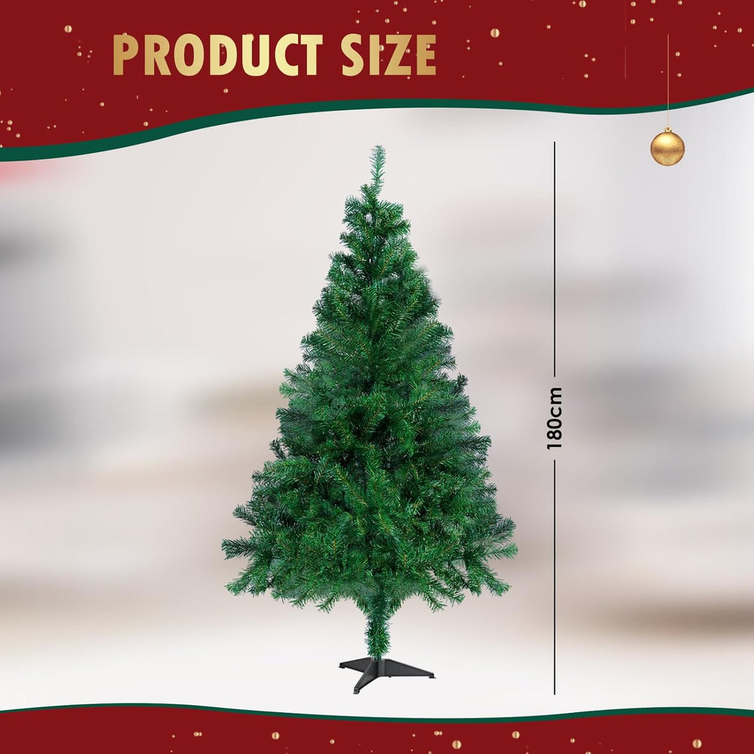 CCLIFE Künstlicher Weihnachtsbaum Nordmanntanne,180cm,600 Astspitzen,Tannenbaum Klein, Spritzguss, G