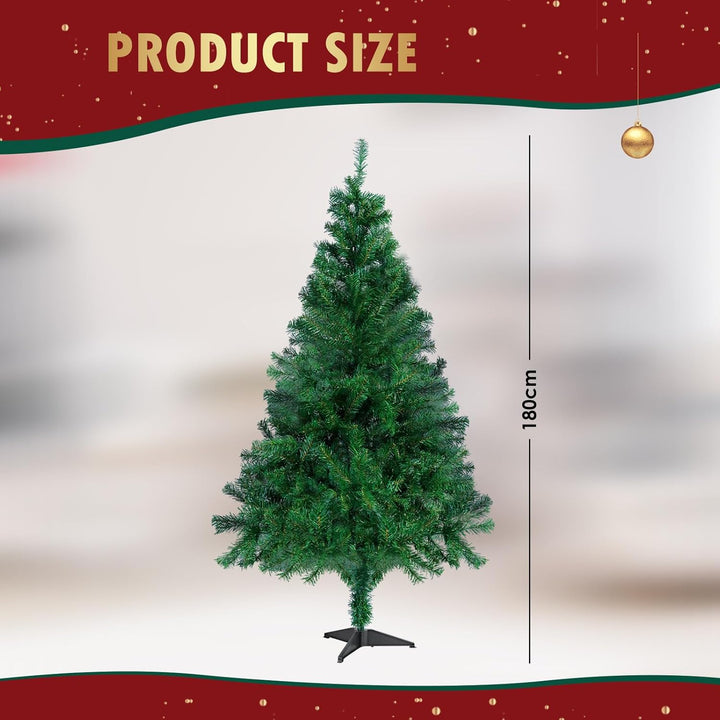 CCLIFE Künstlicher Weihnachtsbaum Nordmanntanne,180cm,600 Astspitzen,Tannenbaum Klein, Spritzguss, G