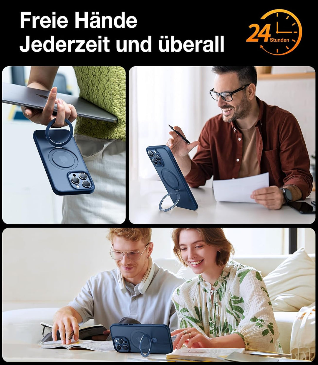 TORRAS Ostand All-in-One für iPhone 15 Pro Max Hülle für MagSafe (Stärkste Magnetkraft, Unsichtbarer