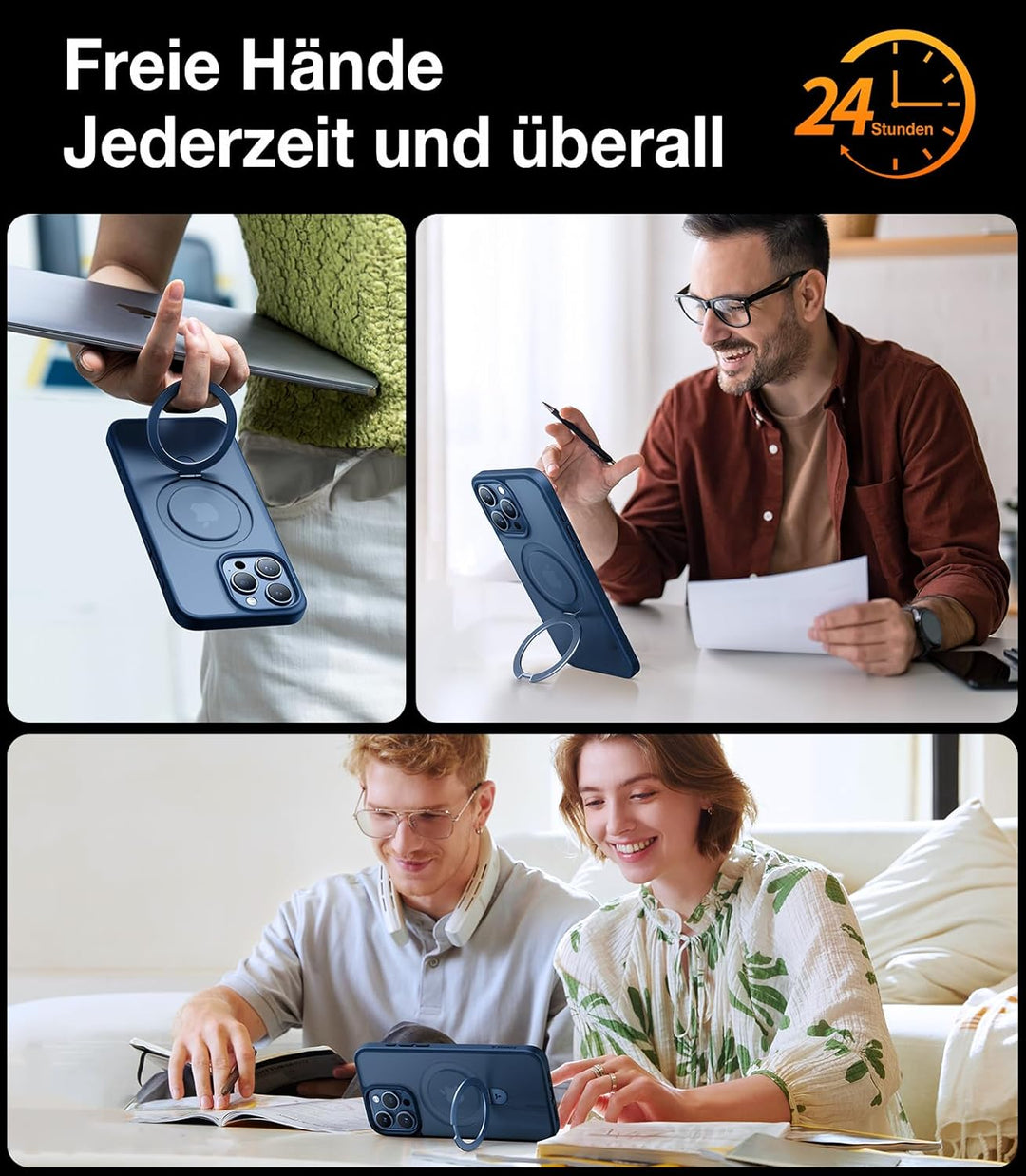 TORRAS Ostand All-in-One für iPhone 15 Pro Max Hülle für MagSafe (Stärkste Magnetkraft, Unsichtbarer
