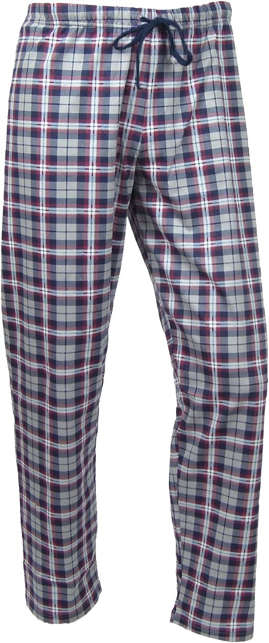 e.VIP® Herren Schlafanzug Chris SL 328A aus 100% Baumwolle L Weinrot/Weinrot Kariert, L Weinrot/Wein