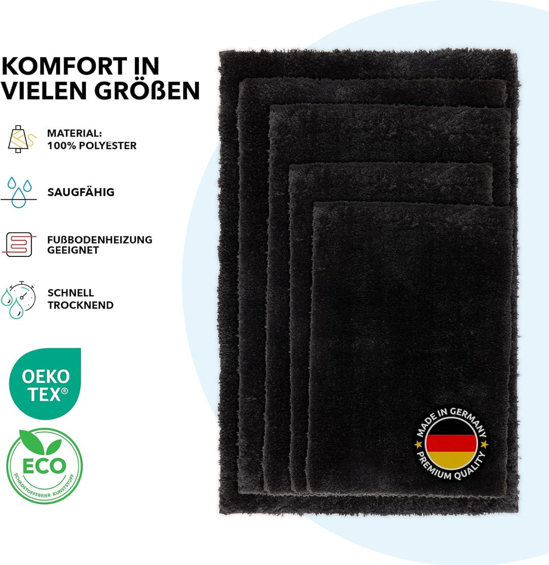Floordirekt Badematte Sky - Badezimmerteppich - Weicher, dichter Hochflor - Rutschhemmend & Schnell