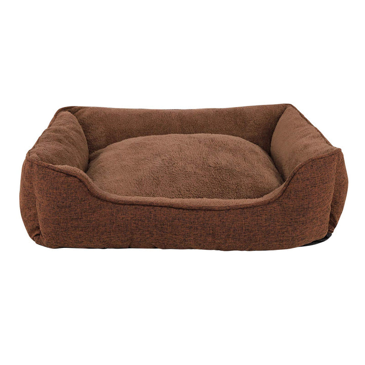 lionto Hundebett meliert Hundekissen Hundekörbchen Bezug abnehmbar, (S) 75x60 cm braun L 75 x B 60 x