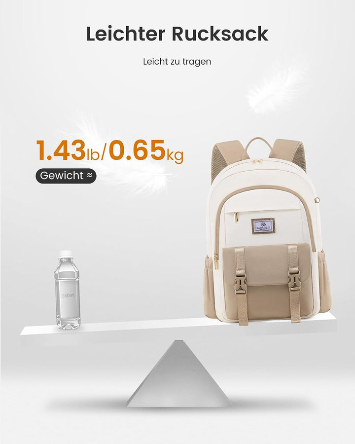 LOVEVOOK Rucksack Damen, Laptop Schulrucksack Teenager Mädchen | Wasserdicht Backpack Schultasche, G