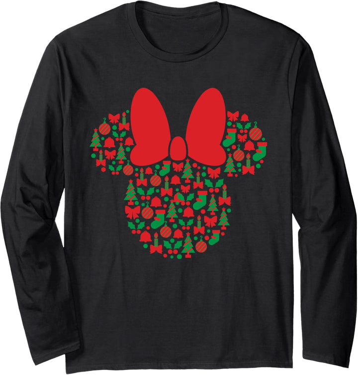 Disney Minnie Mouse Icon Red and Green Holiday Langarmshirt