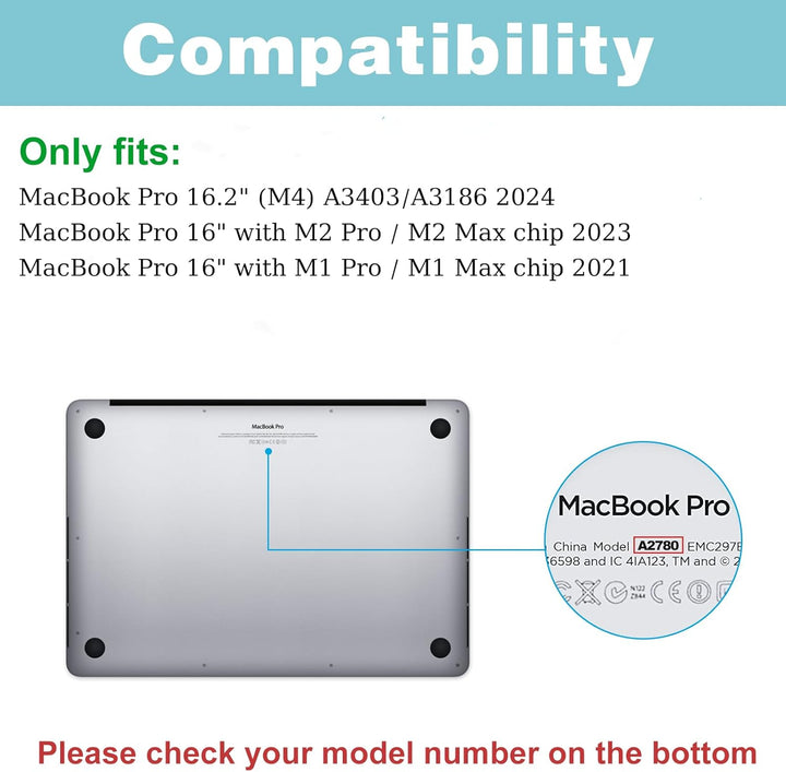 ProCase Schutzfolie für MacBook Pro 16,2 Zoll 2024 (M4) A3403/A3186, 9H Gehärtetes Glas für 16 Zoll