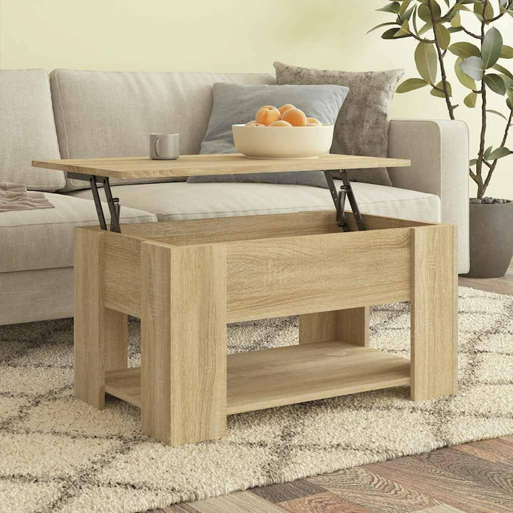 vidaXL Couchtisch Höhenverstellbar Kaffeetisch Beistelltisch Wohnzimmertisch Sofatisch mit Stauraum