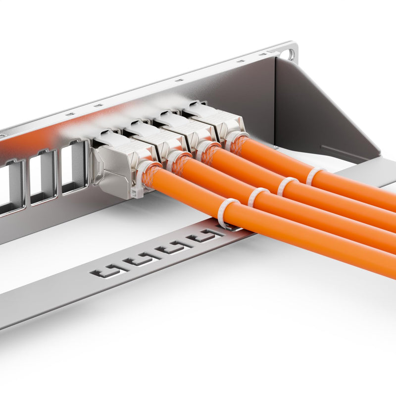 deleyCON 16 Port CAT7 Patchpanel SET Patchfeld Verteilerfeld Modular 1 HE 19" Zoll Rackeinbau + 16x