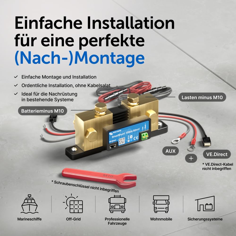 Victron Energy SmartShunt 1000 Amp Batteriewächter (Bluetooth) 1000A, 1000A