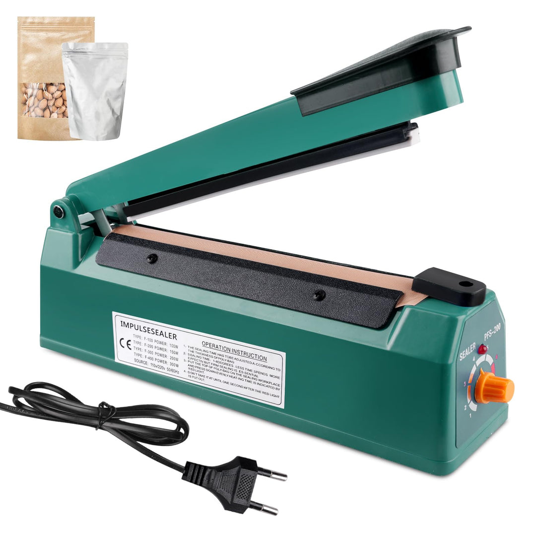 Heisssiegelgerät 200mm Folienschweissgerät, Balkenschweissgerät Siegelmaschine Bag Sealer Versiegelu