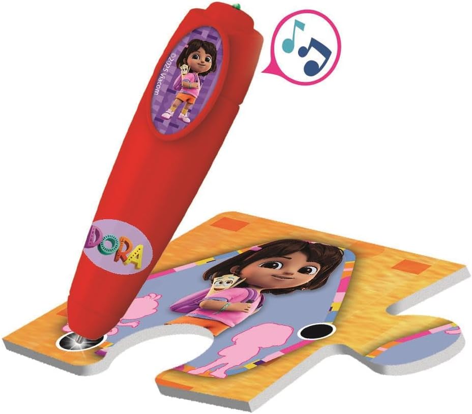Clementoni Quiz-Bodenpuzzle - Dora - Interaktives Puzzle mit Stift, Lernspiel für Kinder ab 3 Jahren