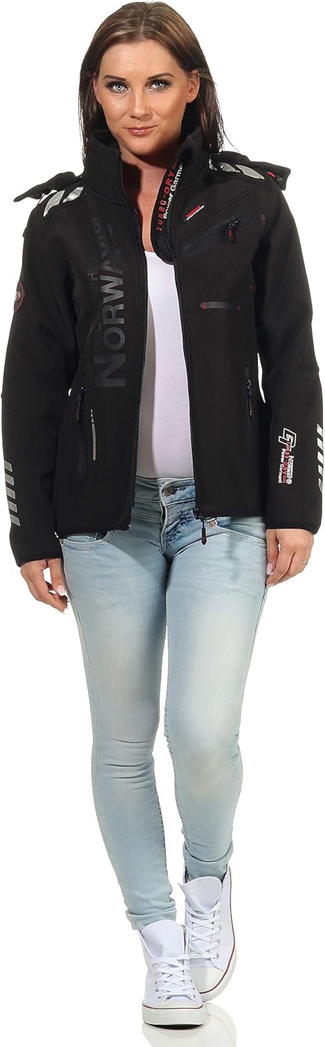 Geographical Norway Damen Jacke Softshell, M Schwarz / Schwarz