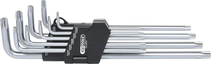 KS Tools 151.2470 Fünfstern-Winkelschlüssel-Satz, Bohrung, lang, 9-tlg.