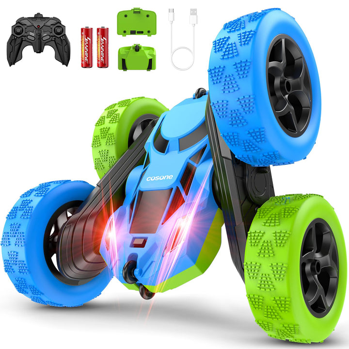 cosone Ferngesteuertes Auto ab 6-12 Jahre 360° Flip RC Car mit LED Licht & USB-C Modular Batteries 4
