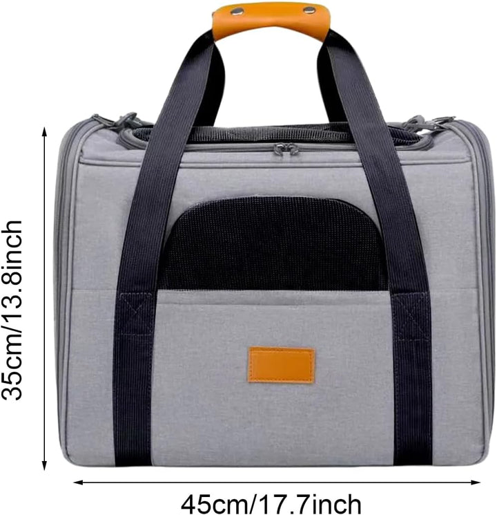 Katzentransporttasche Faltbar für Katzen &amp; Kleine Hunde, 45 × 33 × 35 cm (Grau), Grau