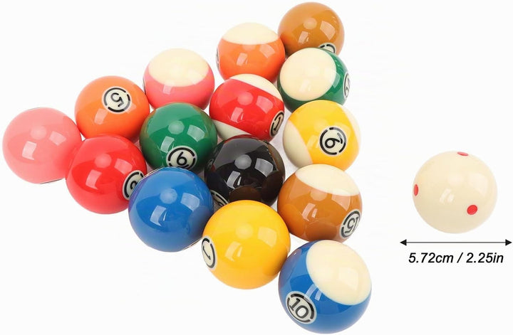 Billardkugeln Set, 16 Stück 5,72 cm/2,25 Zoll Billard Kugeln Set Harz Billardtisch Bälle Komplettset