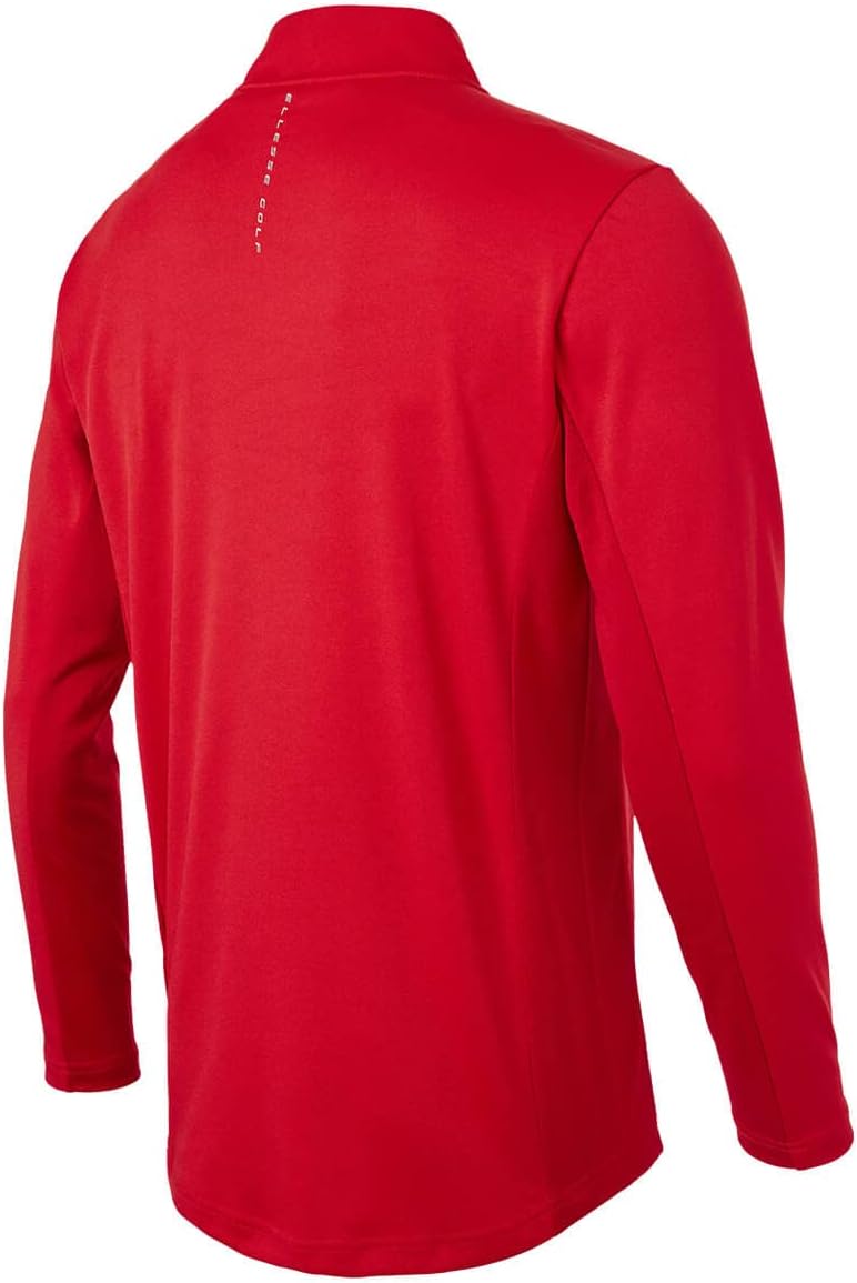 Ellesse Herren Rolbi Anti-Odour-Feuchtigkeitsdocht 1/2 Zip-Golf-Pullover L Rot, L Rot