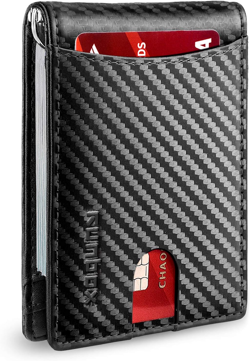 RUNBOX Top Layer Echtes Rindsleder Geldbörse für Herren Slim Mens Wallet-Money Clip RFID Wallet-Gift