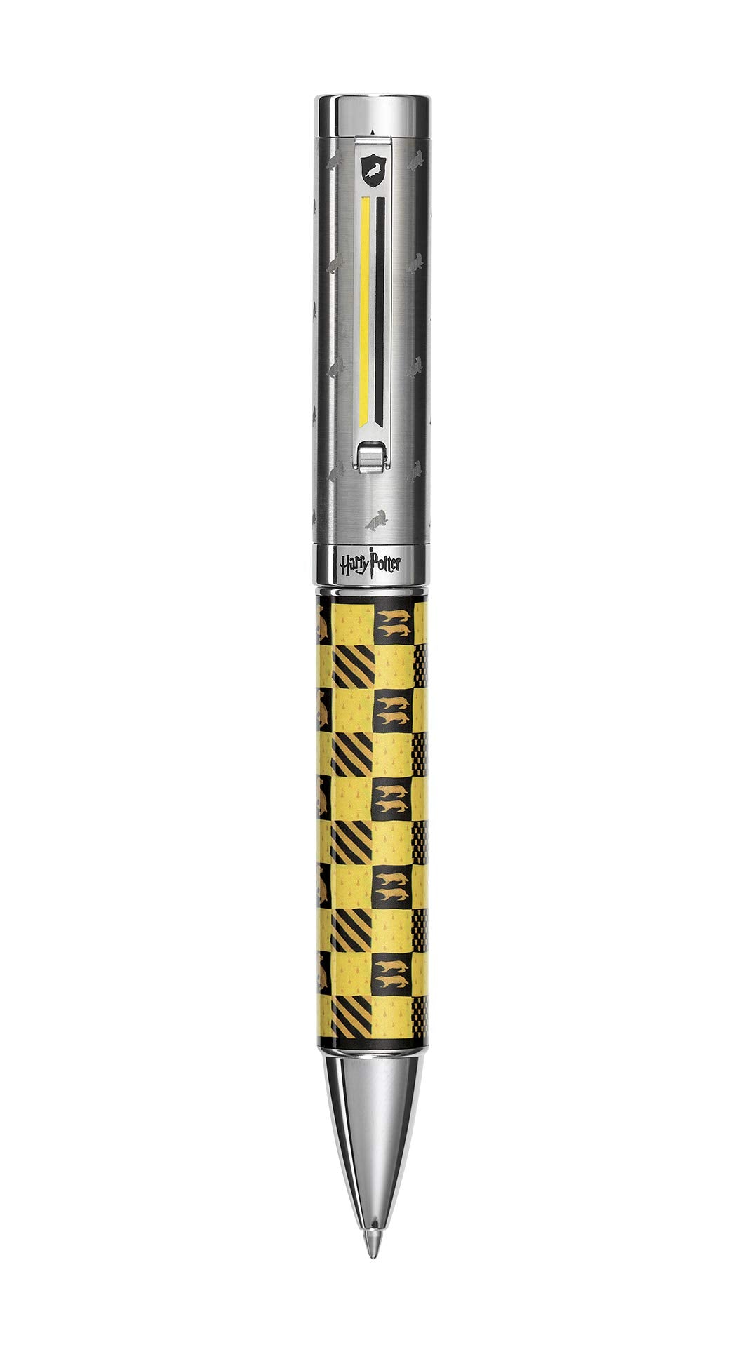 Montegrappa Harry Potter Hufflepuff Kugelschreiber aus Edelstahl, mit Hufflepuff Logo, in der Farbe