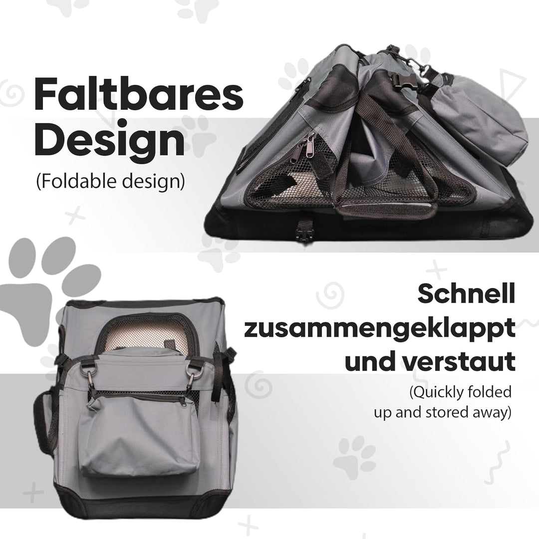 DEFACTO Hundebox faltbar für Auto &amp; Reisen | Hundetransportbox &amp; Hundetasche für Hunde, Katzen &amp; Hau
