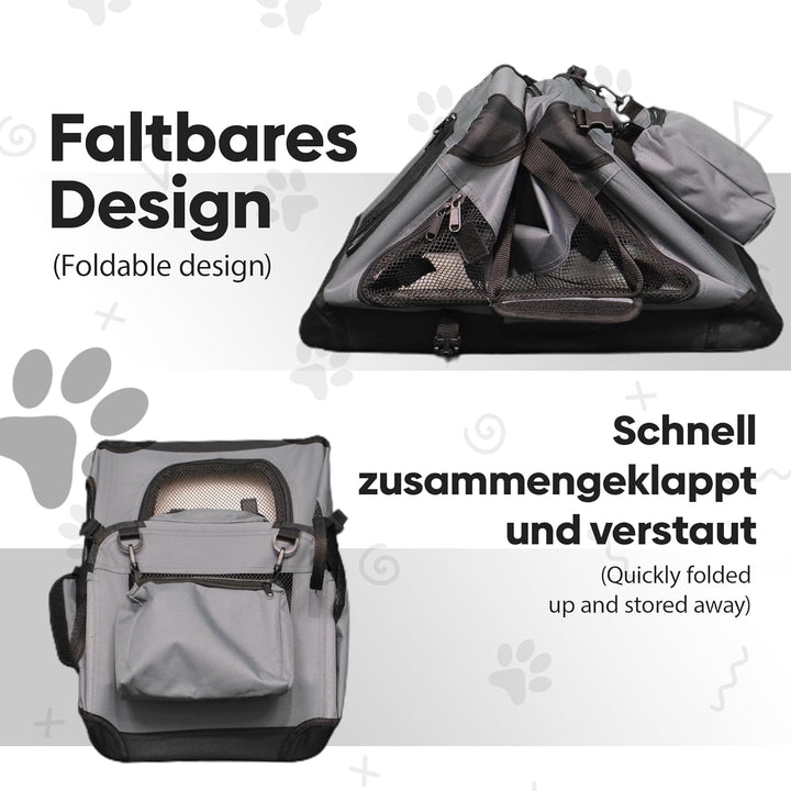 DEFACTO Hundebox faltbar für Auto &amp; Reisen | Hundetransportbox &amp; Hundetasche für Hunde, Katzen &amp; Hau