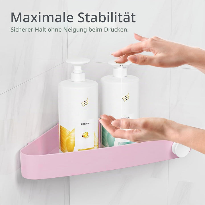 Sotfamily Duschablage ohne Bohren Ecke, 4 Stück Duschregal Badregal ohne Bohren mit Klebepad, Rostfr