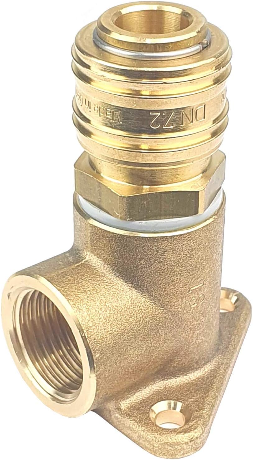 Druckluftverteiler Wanddose Druckluftweiche aus Messing mit 1/2" Eingangsgewinde und Kupplungsdosen