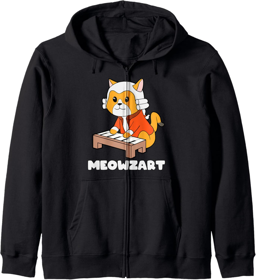 Meowzart Kitty Klavier Lustiger Katzen Pun Klassische Musik Kapuzenjacke