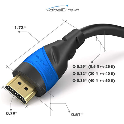 KabelDirekt – 4K HDMI-Kabel – 10 m – Erhältlich in 0,15-22,5 m – Für jeden HDMI-Anschluss (4K@60Hz,